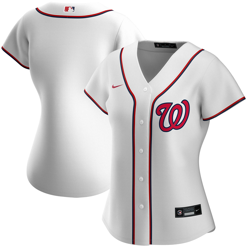 Women Washington Nationals Nike White Home 2020 Replica Team Jersey ->washington nationals->MLB Jersey